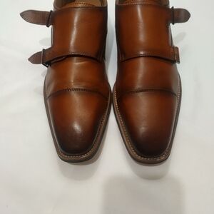 Men's Brown Leather Monk Strap Shoes